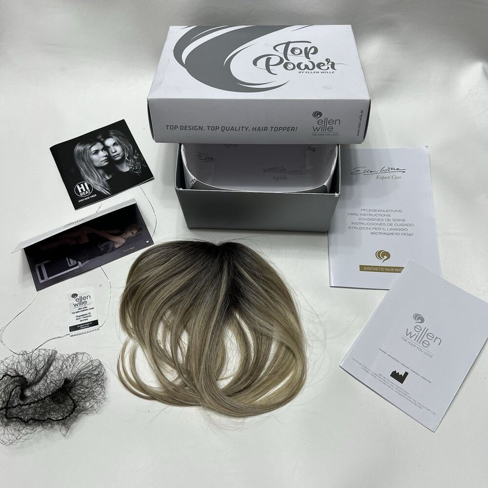 Ellen Wille Top Power Hair Topper Sand Multi Rooted Wig Toupee High Heat In Box